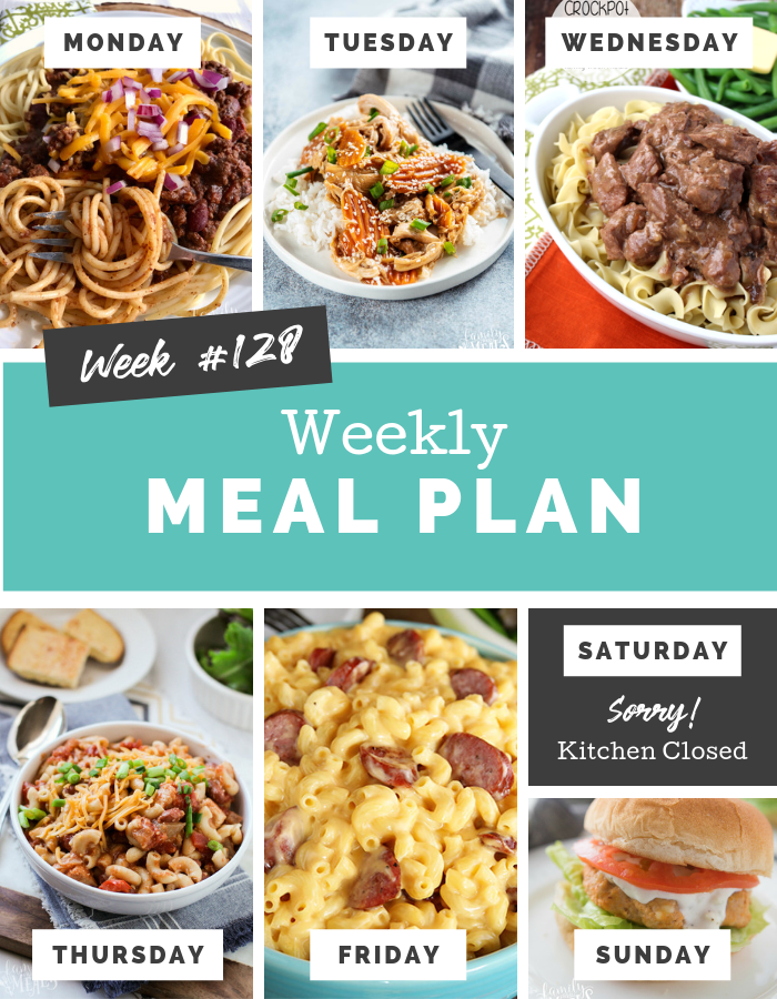 Easy Weekly Meal Plan Week 128