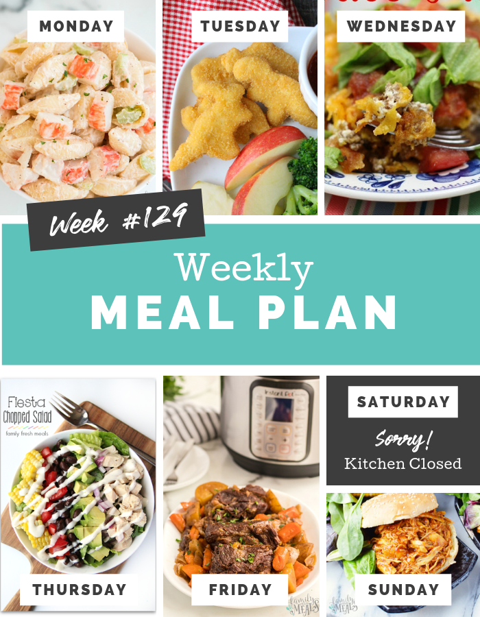 Easy Weekly Meal Plan Week 129