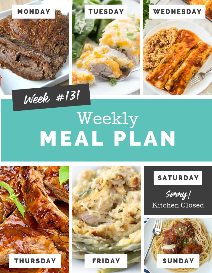 Easy Weekly Meal Plan Week 131