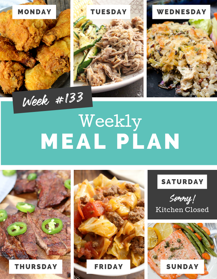 Easy Weekly Meal Plan Week 133 #mealplan #mealprep #dinner #familyfreshmeals #easyrecipe #familydinner #chicken #chickenrecipes via @familyfresh