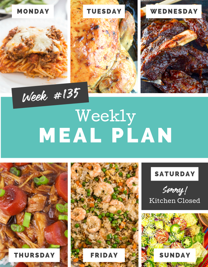 Easy Weekly Meal Plan Week 135