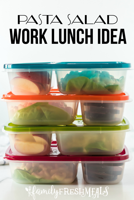 Pasta Salad Packed for lunch - Easy Lunchboxes Idea from Family Fresh Meals