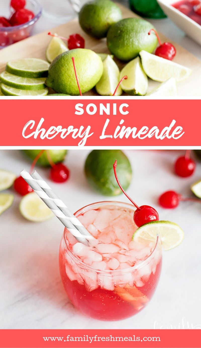 Copycat Sonic Cherry Limeade recipe #cherry #cherrylime #familyfreshmeals #sonic #drinks #af via @familyfresh