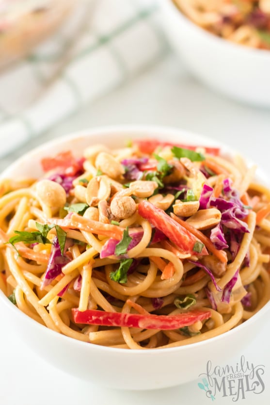 Thai Spaghetti Pasta Salad Recipe - Family Fresh Meals
