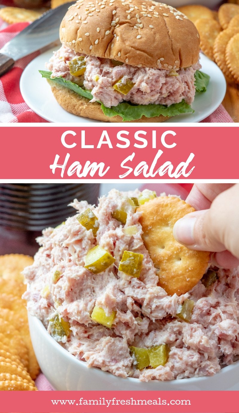 Classic Ham Salad Recipe #familyfreshmeals #ham #hamsalad #appetizer #sandwich via @familyfresh