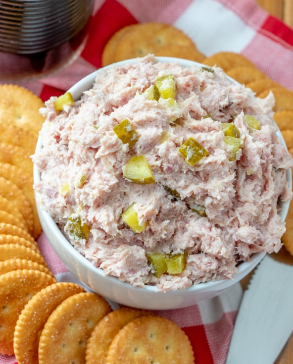Classic Ham Salad Recipe - Served with crackers - Family Fresh Meals