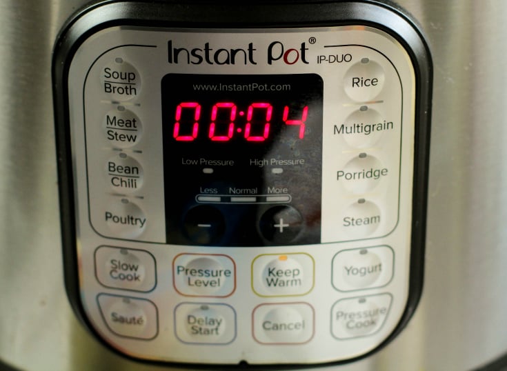 Instant Pot Bang Bang Shrimp Pasta - Instant pot set to 4 mins