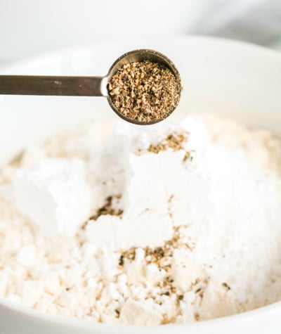 Copycat Chick Fil A Nuggets - mixing together dry ingredients