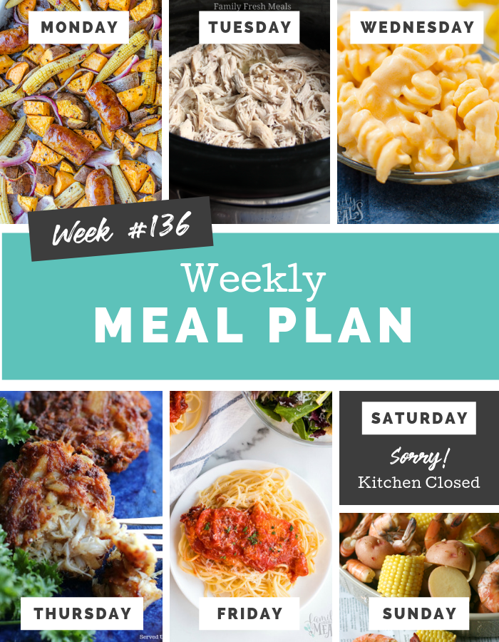 Easy Weekly Meal Plan Week 136