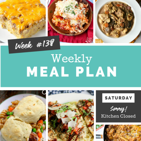 Easy Weekly Meal Plan Week 138