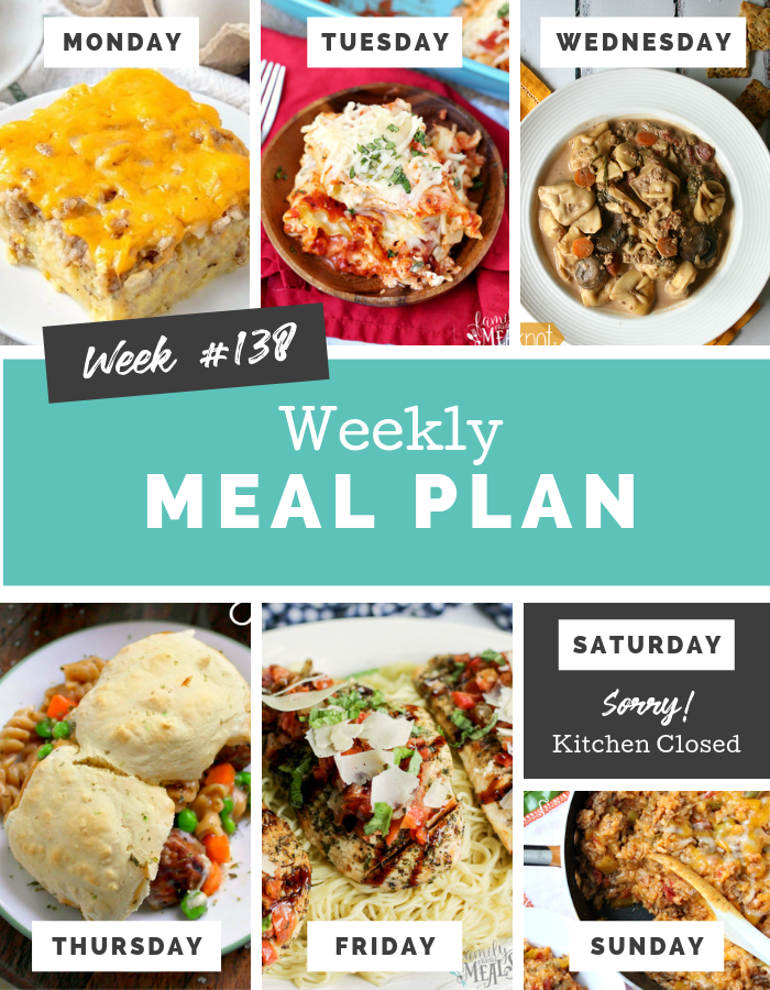 Easy Weekly Meal Plan Week 138