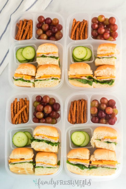 Mini Sliders Lunchbox Idea - School lunch from Family Fresh Meals