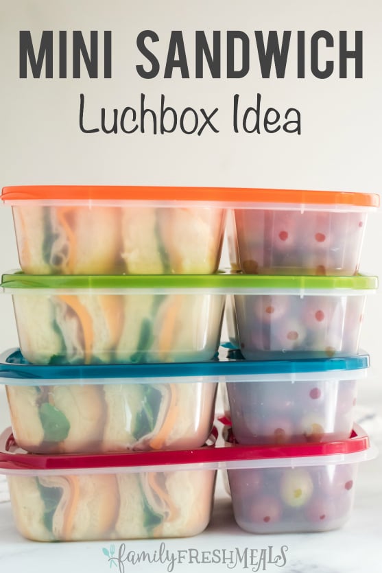 Mini Sliders Lunchbox Idea packed fast with Easy Lunchboxes - Family Fresh Meals