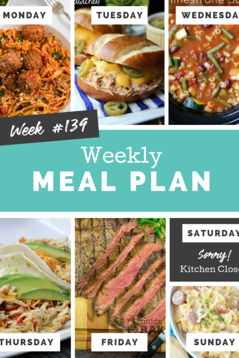 Easy Weekly Meal Plan Week 139