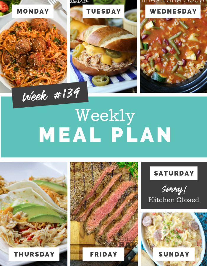 Easy Weekly Meal Plan Week 139