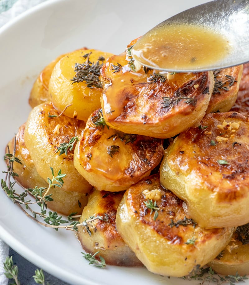 How to make Melting Potatoes Recipe - potatoes cooked on baking sheet