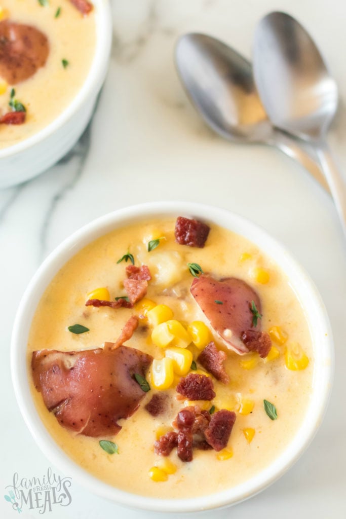 Instant Pot Potato Corn Chowder Recipe - Family Fresh Meals