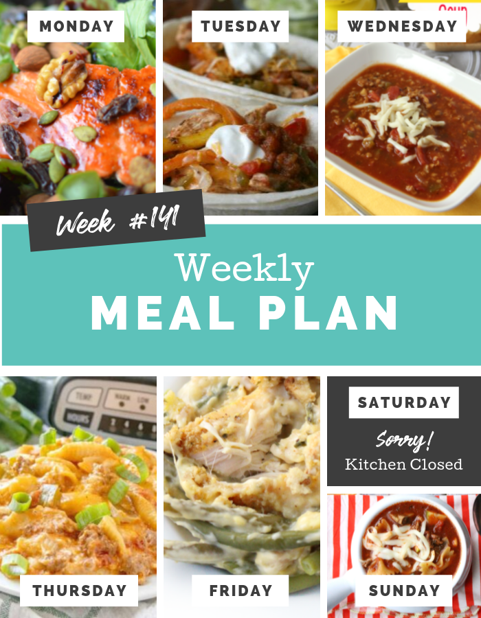 Easy Weekly Meal Plan Week 141 #mealplan #weeklymealplan #dinner #kidapproved #familyfreshmeals via @familyfresh