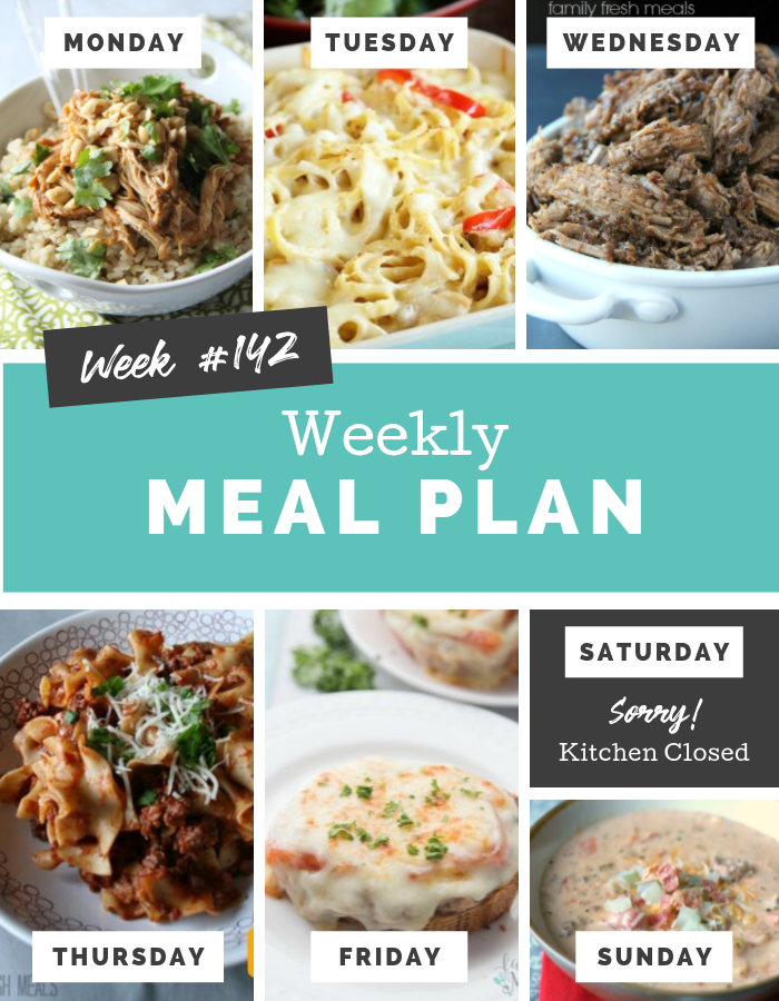 Easy Weekly Meal Plan Week 142 #mealplan #mealprep #familyfreshmeals #dinner #meals #easyrecipes via @familyfresh