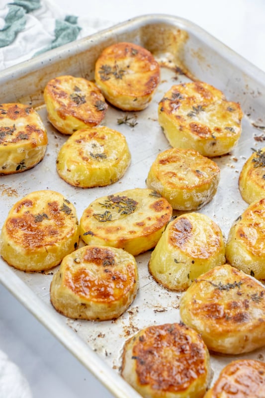 Melting Potatoes Recipe - potatoes cooked on baking sheet