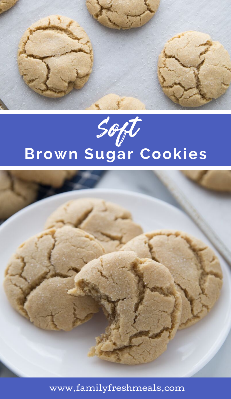Soft Brown Sugar Cookies #familyfreshmeals #cookies #sugarcookies #brownsugar #holidaycookies via @familyfresh