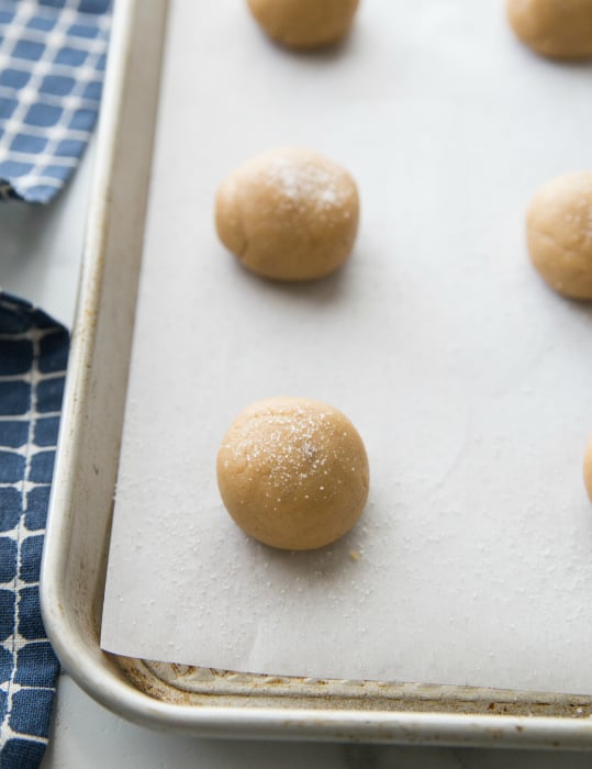 Soft Brown Sugar Cookies - cookies rolled out on a baking sheet