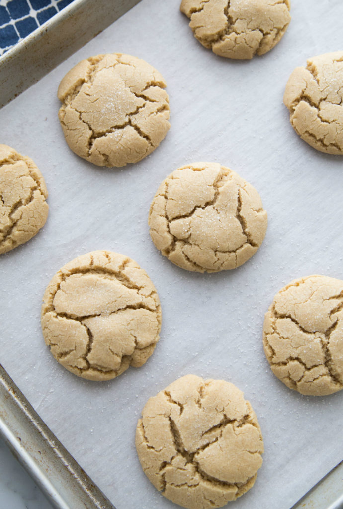Soft Brown Sugar Cookies recipe - baked cookies on baking sheet