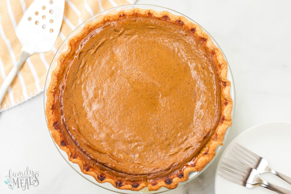 Easy Homemade Pumpkin Pie Recipe - baked pumpkin pie