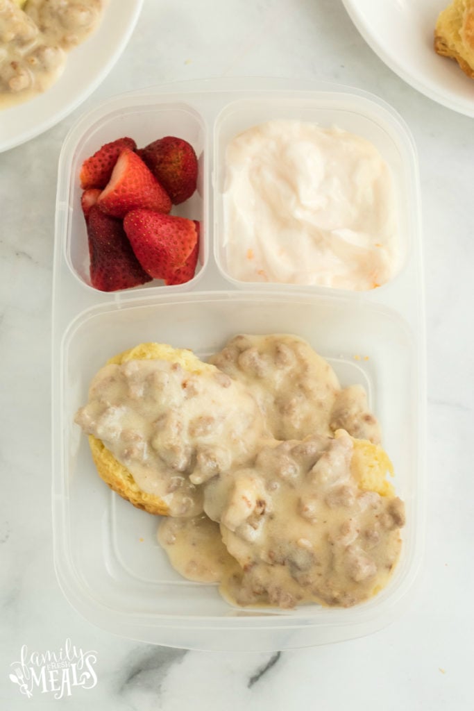Instant Pot Sausage Gravy leftovers packed for lunch