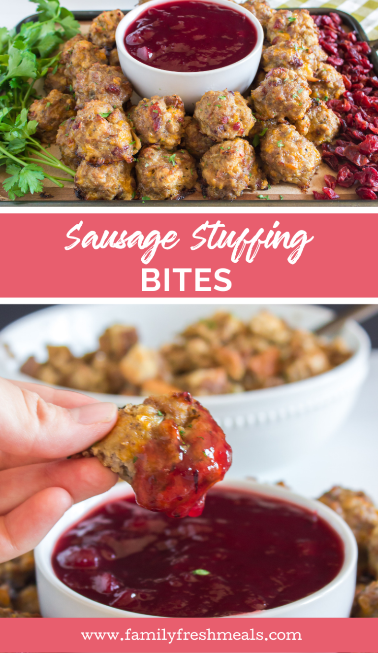Sausage Stuffing Bites with Cranberry Dipping Sauce Family Fresh Meals