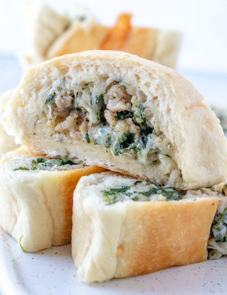 Cheesy Sausage Spinach Bread Appetizer Family Fresh Meals
