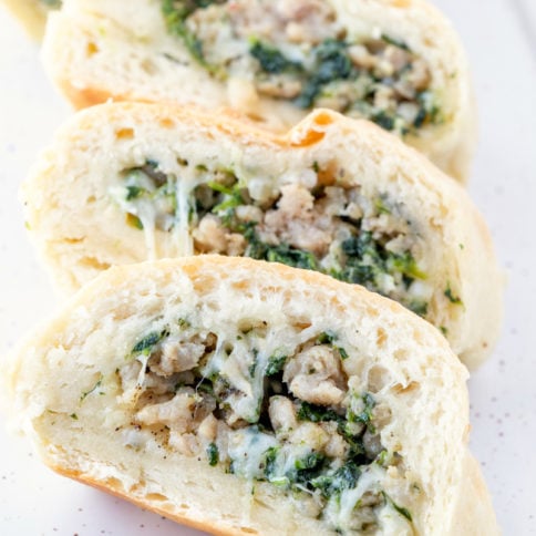 Cheesy Sausage Spinach Bread - Family Fresh Meals