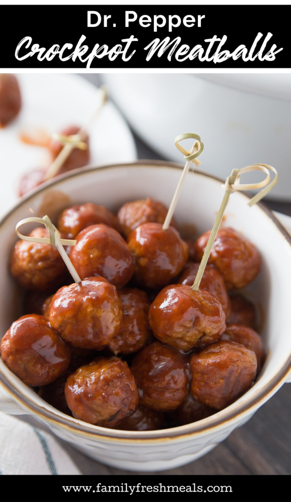 Dr. Pepper Crockpot Meatballs recipe from Family Fresh Meals