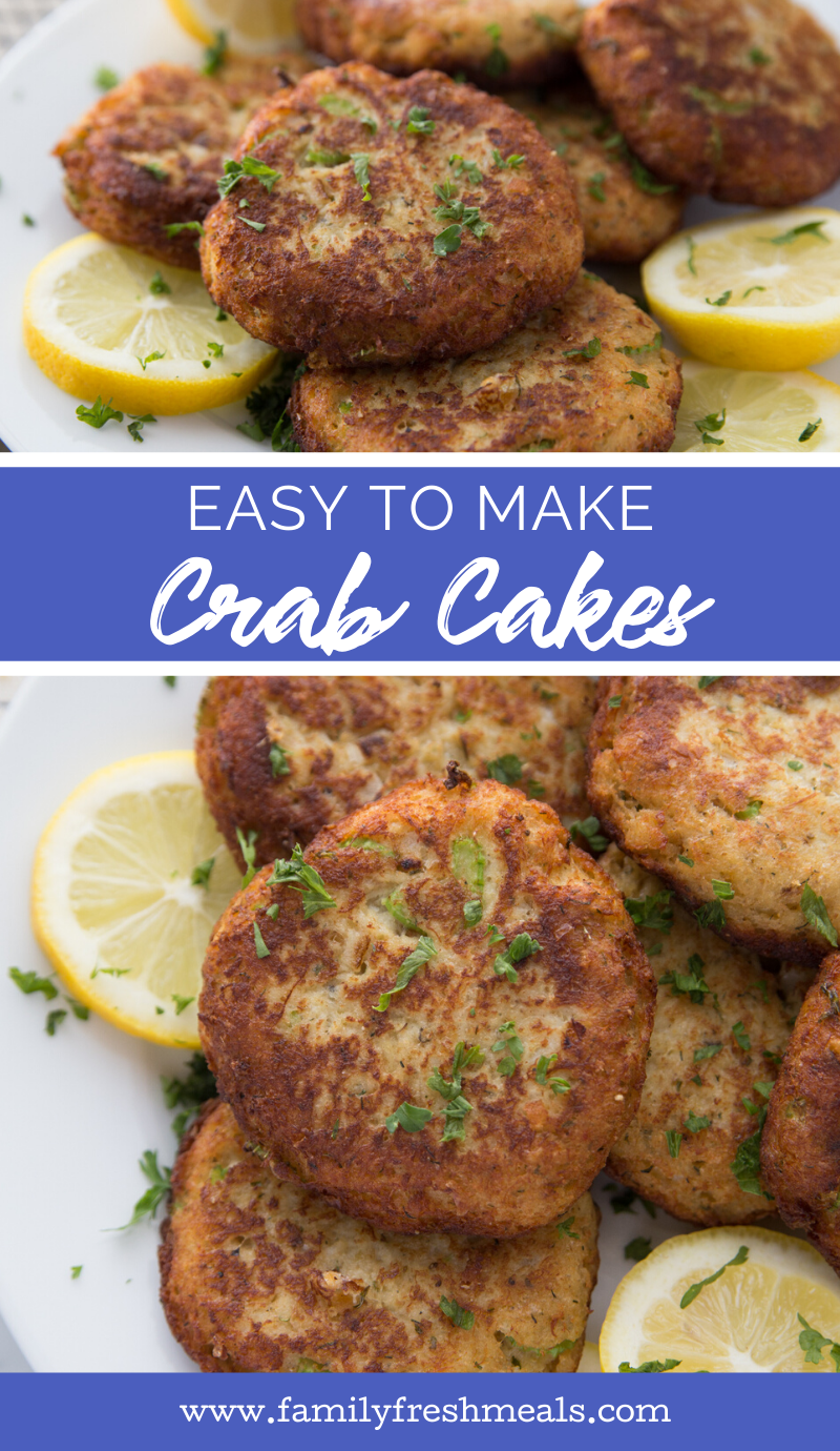 Easy Crab Cakes Recipe #familyfreshmeals #crab #crabcakes #easyrecipe #seafood via @familyfresh