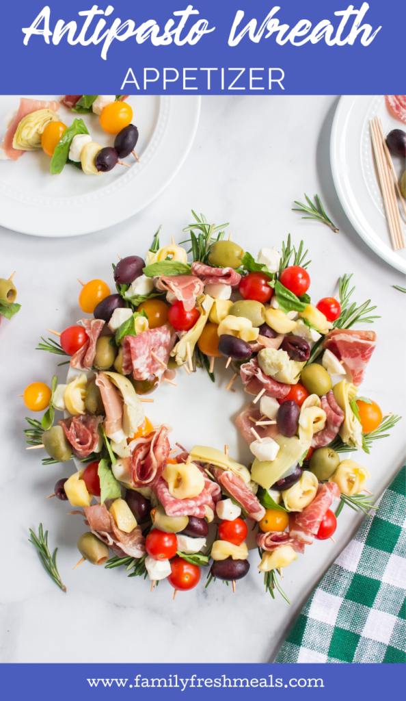 Antipasto Wreath Holiday Appetizer - Easy Holiday Appetizer from Family Fresh Meals