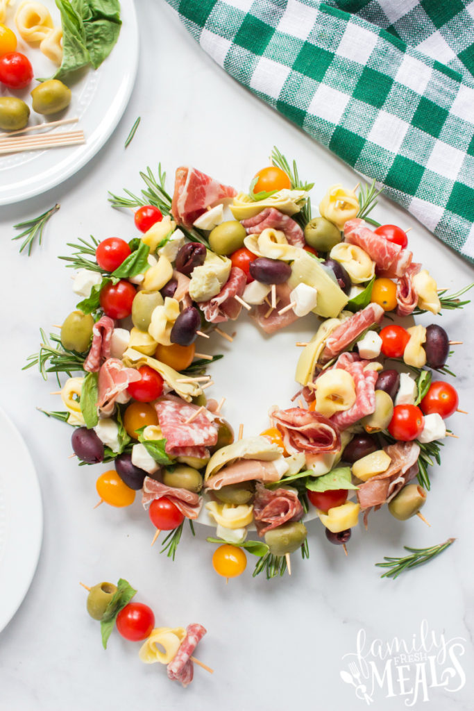 Antipasto Wreath Easy Holiday Appetizer - Family Fresh Meals