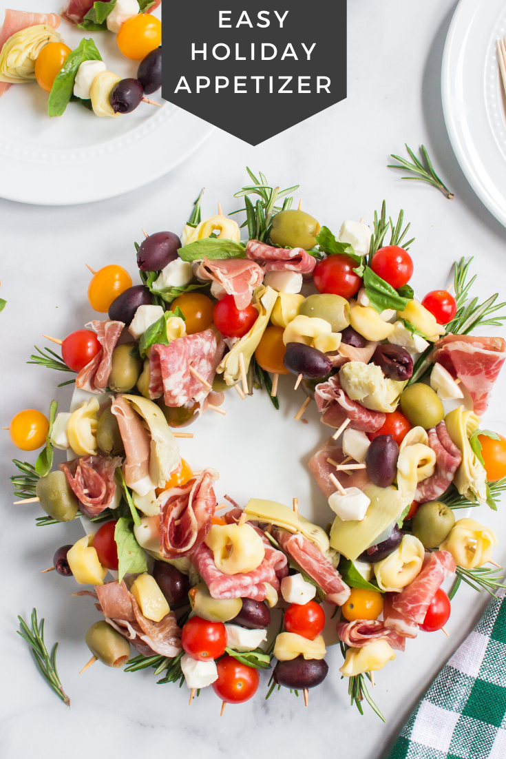 Antipasto Wreath Holiday Appetizer - Family Fresh Meals