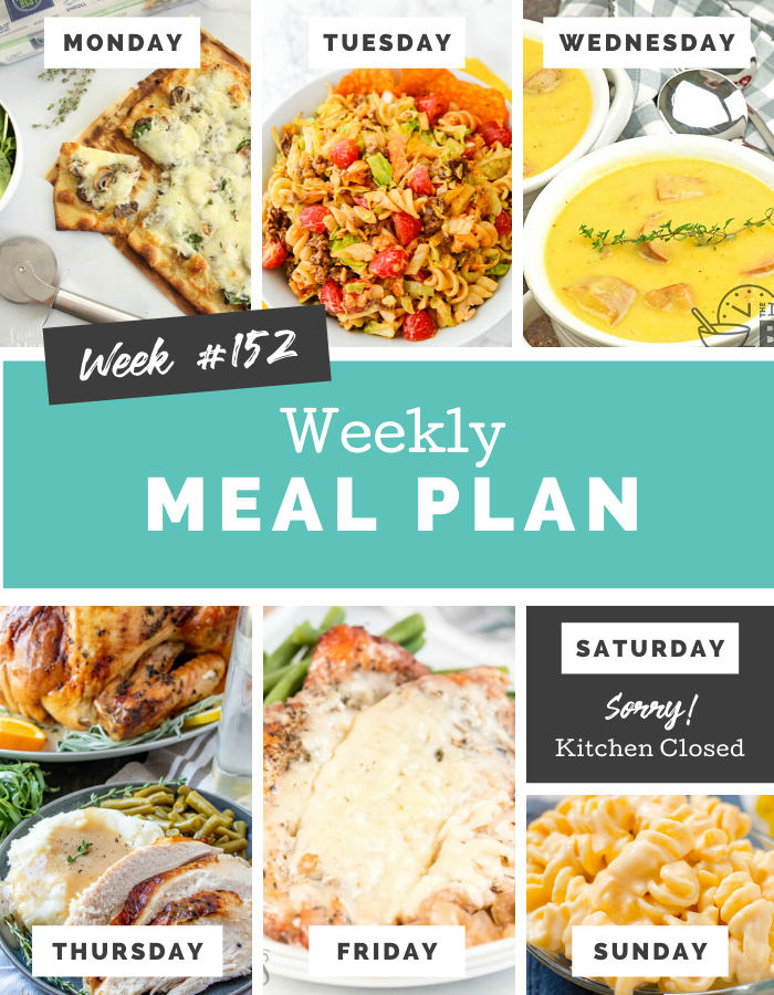 Easy Weekly Meal Plan Week 152