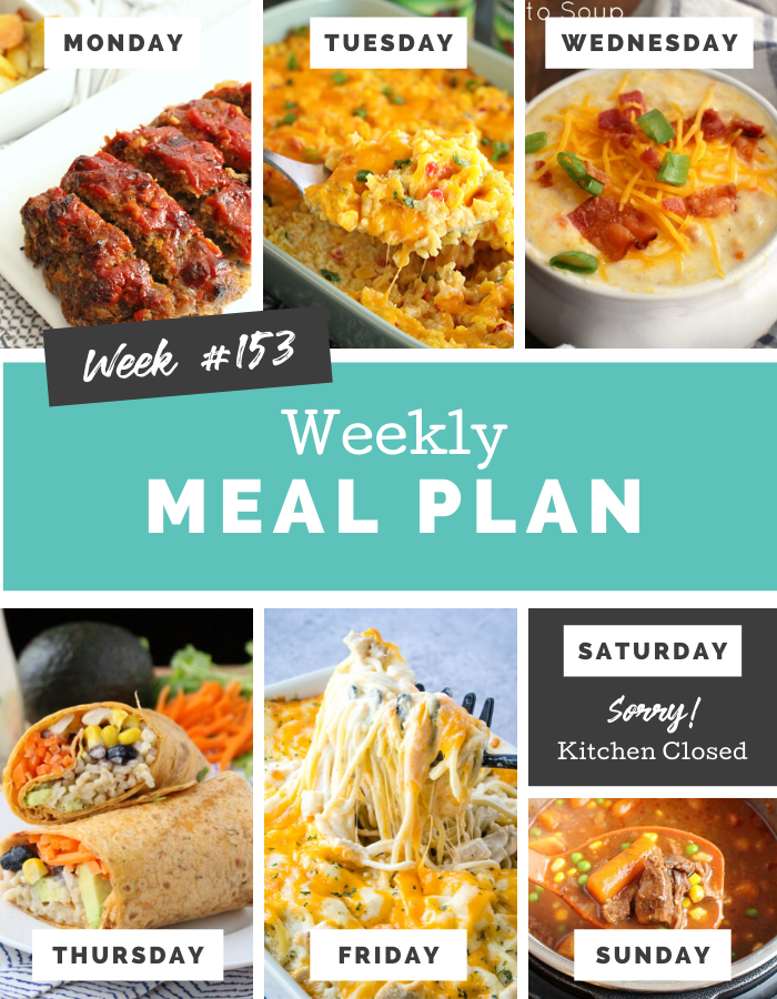 Easy Weekly Meal Plan Week 153