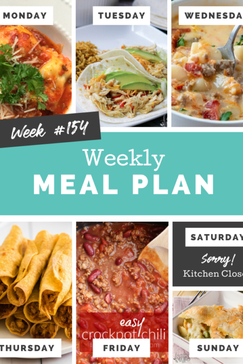 Easy Weekly Meal Plan Week 154 - Family Fresh Meals