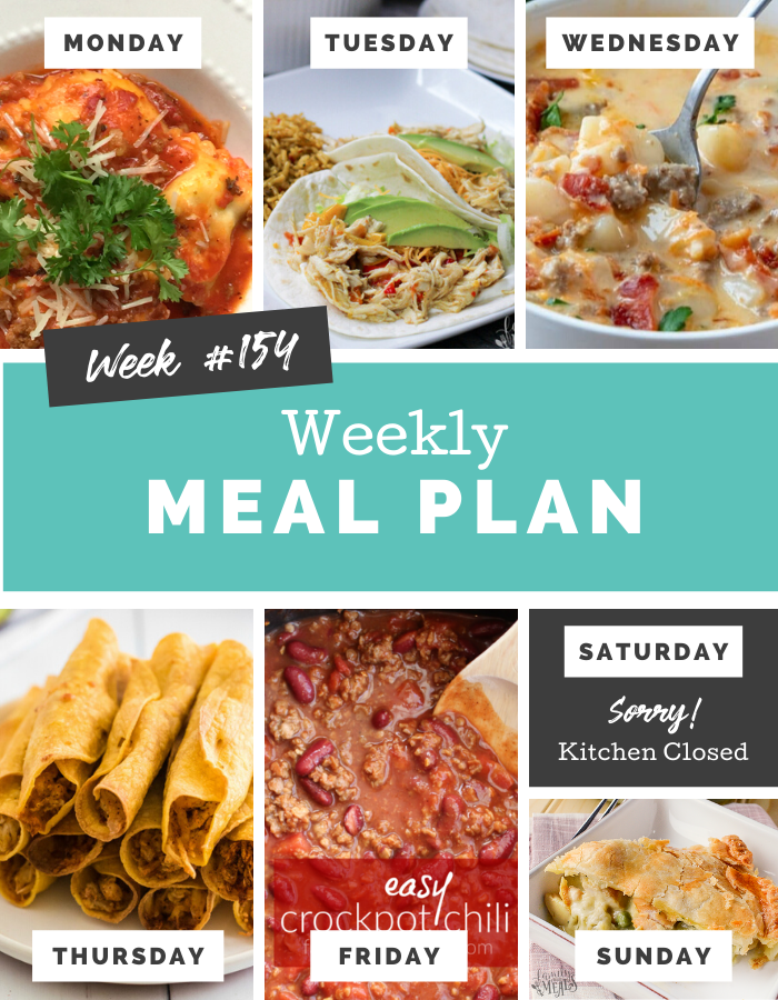 Easy Weekly Meal Plan Week 154 - Family Fresh Meals