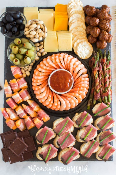 New Years Appetizer Meat and Cheese Board - Family Fresh Meals Appetizer