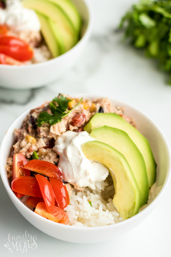 Crockpot Cilantro Lime Chicken - Family Fresh Meals Slow Cooker Burrito Bowls