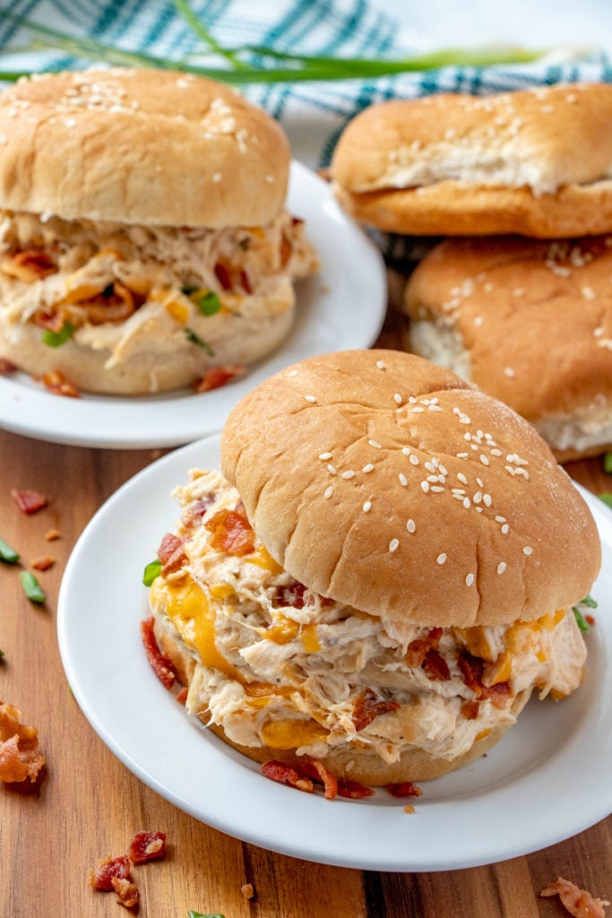 Crockpot Crack Chicken on sesame buns - Family Fresh Meals Recipe