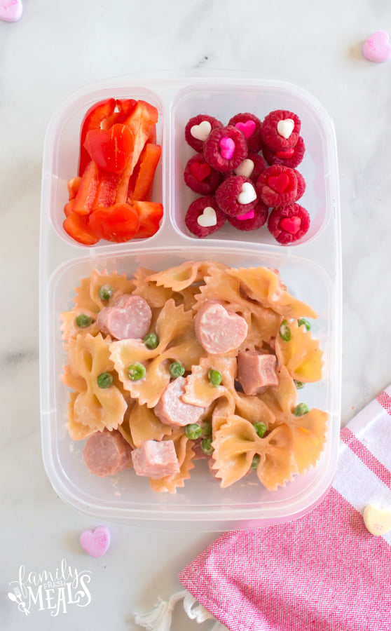 How to make Bow Tie Pink Pasta - Fun Valentines Day Lunchbox Ideas - Family Fresh Meals