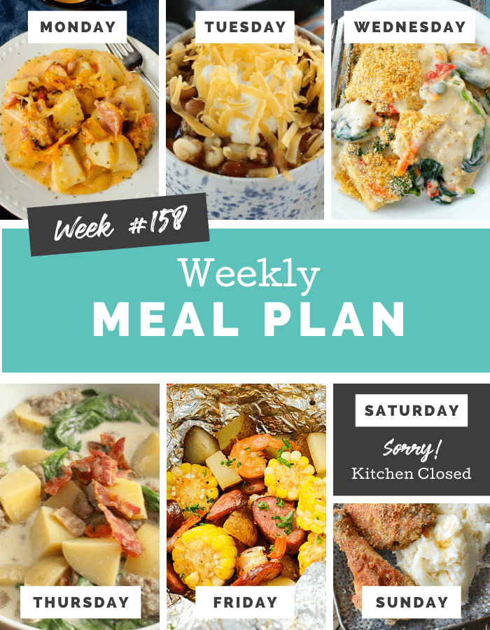 Easy Weekly Meal Plan Week 158