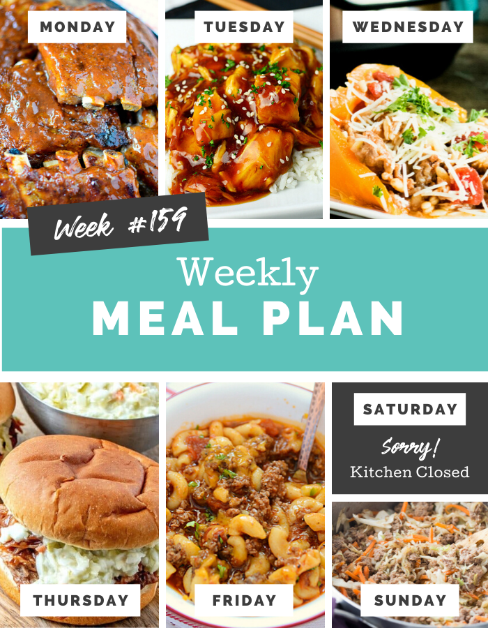 Easy Weekly Meal Plan Week 159