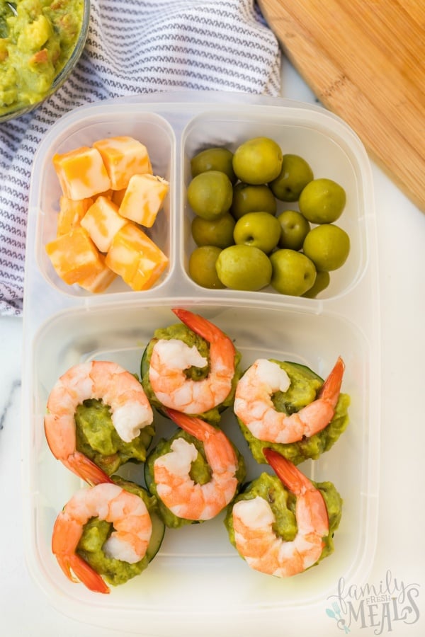 Shrimp Avocado Keto Lunchbox Idea -- Family Fresh Meals