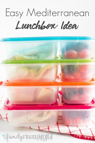 Easy Mediterranean Lunchbox Idea - packed in Easy Lunchboxes containers