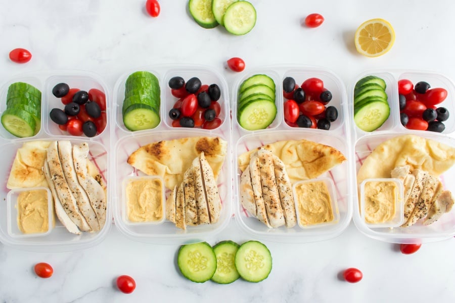 Easy Mediterranean Lunchbox Idea - packed in Easy Lunchboxes